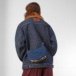 FENDI Fendigraphy Mini Blue FF denim flocked mini-bag - Image 4